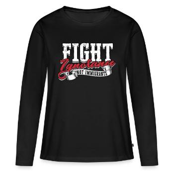 États-Unis Amérique Immigrants Citoyens américains FL américain - T-shirt manches longues Premium bio Femme - noir - Devant - Julia (174cm)