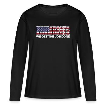 États-Unis Amérique Immigrants Citoyens américains FL américain - T-shirt manches longues Premium bio Femme - noir - Devant - Julia (174cm)