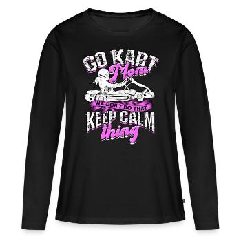 Kart conduite de kart pilotes de course Pilotes de course - T-shirt manches longues Premium bio Femme - noir - Devant - Julia (174cm)