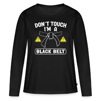 Jiu Jitsu Ne Touche Pas dans Un Jujutsu Ceinture Noire MMA - T-shirt manches longues Premium bio Femme - noir - Devant - Julia (174cm)