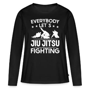 Jujutsu Everybody Lets Jiu Jitsu Fighting MMA - Women's Premium Organic Long Sleeve Shirt - black - Front - Julia (174cm)