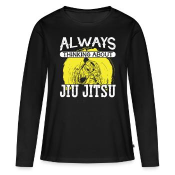 Jujutsu toujours penser au Jiu Jitsu MMA - T-shirt manches longues Premium bio Femme - noir - Devant - Julia (174cm)