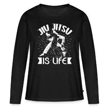Jiu Jitsu Is Life Jujutsu Martial Arts MMA - Women's Premium Organic Long Sleeve Shirt - black - Front - Julia (174cm)