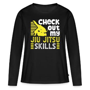 Jujutsu Découvrez mes compétences de Jiu Jitsu Arts Martiaux - T-shirt manches longues Premium bio Femme - noir - Devant - Julia (174cm)