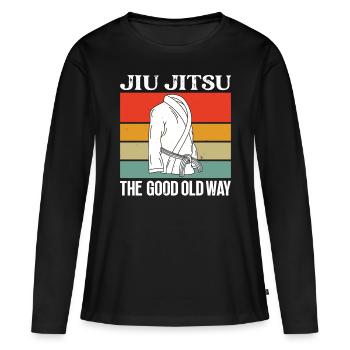 Jiu Jitsu Good Old Way Jujutsu Martial Arts MMA - Frauen Premium Bio Langarmshirt - Schwarz - Vorne - Julia (174cm)