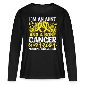 Cancer des os Mois du ruban Mouvement Tante - T-shirt manches longues Premium bio Femme - noir - Devant - Julia (174cm)