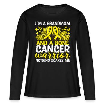 Mois du ruban du cancer des os Grand-mère Grand-mère - T-shirt manches longues Premium bio Femme - noir - Devant - Julia (174cm)