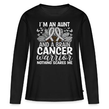 Brain Tumor Ribbon Month Movement Aunt - Frauen Premium Bio Langarmshirt - Schwarz - Vorne - Julia (174cm)