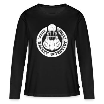 Schläger Wissenschaftler Racket Scientist - Frauen Premium Bio Langarmshirt - Schwarz - Vorne - Julia (174cm)