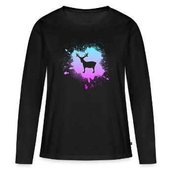 Élan - T-shirt manches longues Premium bio Femme - noir - Devant - Julia (174cm)