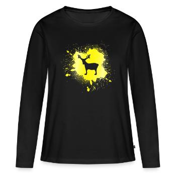 Élan - T-shirt manches longues Premium bio Femme - noir - Devant - Julia (174cm)