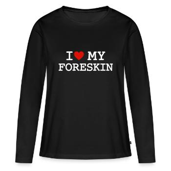 I love my foreskinheart - Women's Premium Organic Long Sleeve Shirt - black - Front - Julia (174cm)