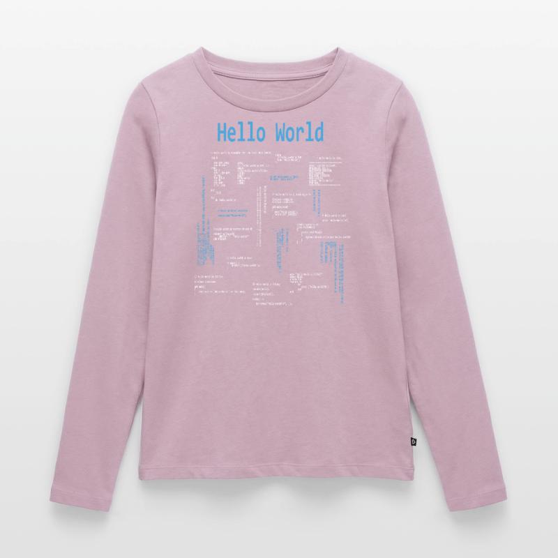 Hello World Programmiersprachen Programmierer Nerd Frauen Premium Bio Langarmshirt