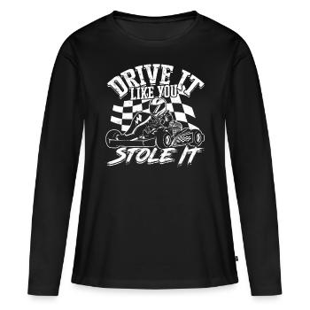 Kart conduite de kart pilotes de course Pilotes de course - T-shirt manches longues Premium bio Femme - noir - Devant - Julia (174cm)
