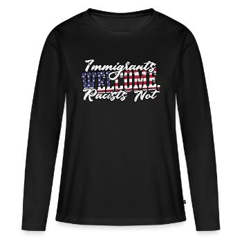 États-Unis Amérique Immigrants Citoyens américains FL américain - T-shirt manches longues Premium bio Femme - noir - Devant - Julia (174cm)
