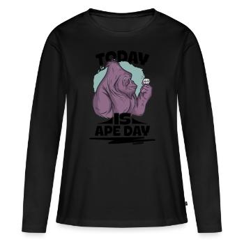 Today Is Ape Day - Women's Premium Organic Long Sleeve Shirt - black - Front - Julia (174cm)