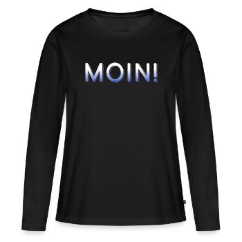Lune - T-shirt manches longues Premium bio Femme - noir - Devant - Julia (174cm)