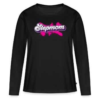 Belle-mère Mère d’accueil Belle-mère - T-shirt manches longues Premium bio Femme - noir - Devant - Julia (174cm)