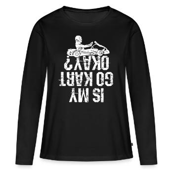 Kart conduite de kart pilotes de course Pilotes de course - T-shirt manches longues Premium bio Femme - noir - Devant - Julia (174cm)