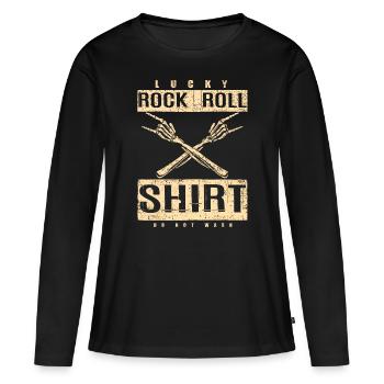 Musique rock and roll - T-shirt manches longues Premium bio Femme - noir - Devant - Julia (174cm)