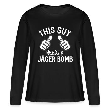 Dieser Typ braucht eine Jager-Bombe Lustige Alkohol-Spirituosen - Frauen Premium Bio Langarmshirt - Schwarz - Vorne - Julia (174cm)