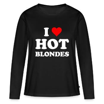 I Love Hot Blondes | Funny Cool Blondielovenaturep - Women's Premium Organic Long Sleeve Shirt - black - Front - Julia (174cm)