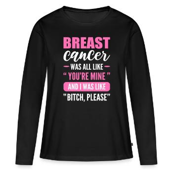 C’était comme un cancer du sein à ruban rose - T-shirt manches longues Premium bio Femme - noir - Devant - Julia (174cm)