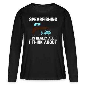 Spearfishing Spear Fishermen Fish Spear Fishermen - Women's Premium Organic Long Sleeve Shirt - black - Front - Julia (174cm)