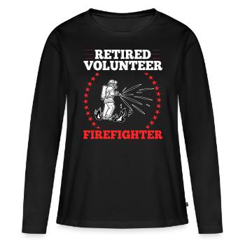 Pompiers volontaires - T-shirt manches longues Premium bio Femme - noir - Devant - Julia (174cm)