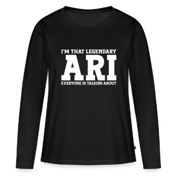 Ari Personenname Lustige Aripgtees - Frauen Premium Bio Langarmshirt - Schwarz - Vorne - Julia (174cm)