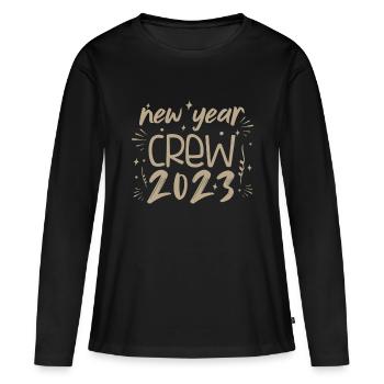 New Year Crew 2023 Family Matching New Years Celeb - Women's Premium Organic Long Sleeve Shirt - black - Front - Julia (174cm)