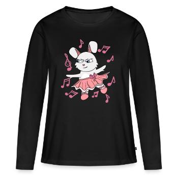 Prima Ballerina Hase I Ballett Fun I Tänzer | Kan - Frauen Premium Bio Langarmshirt - Schwarz - Vorne - Julia (174cm)
