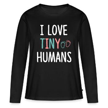 NICU Nurse Love Tiny Humans - Neonatal Nurse Outfi - Women's Premium Organic Long Sleeve Shirt - black - Front - Julia (174cm)