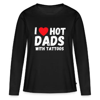I Heart Hot Dads with Tattoos I Love Hot Dadspiner - Women's Premium Organic Long Sleeve Shirt - black - Front - Julia (174cm)