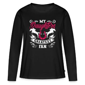 Saut d’obstacles Mes filles Le plus grand saut d’obstacles - T-shirt manches longues Premium bio Femme - noir - Devant - Julia (174cm)