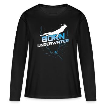 Plongeur né en apnée sous-marine plongeur - T-shirt manches longues Premium bio Femme - noir - Devant - Julia (174cm)