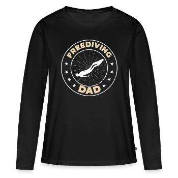Apnée Papa Apnée Plongeur Plongeur Natation - T-shirt manches longues Premium bio Femme - noir - Devant - Julia (174cm)