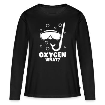 Apnée Oxygène Qu’est-ce que Apnée Plongeur Plongeur Natation - T-shirt manches longues Premium bio Femme - noir - Devant - Julia (174cm)