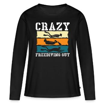 Apnea Diving Crazy Freediving Guy Diver Swimming - Frauen Premium Bio Langarmshirt - Schwarz - Vorne - Julia (174cm)