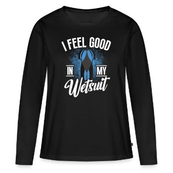 Freediving Feel Good In My Wetsuit Apnea Diving - Women's Premium Organic Long Sleeve Shirt - black - Front - Julia (174cm)