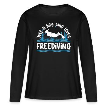 Apnea Diving Just A Boy Who Loves Freediving Diver - Frauen Premium Bio Langarmshirt - Schwarz - Vorne - Julia (174cm)