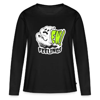 Valentinstag - Ew Feelings - Anti Valentine - Frauen Premium Bio Langarmshirt - Schwarz - Vorne - Julia (174cm)