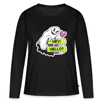 Valentinstag - Funny Ghosting - Anti Valentine - Frauen Premium Bio Langarmshirt - Schwarz - Vorne - Julia (174cm)