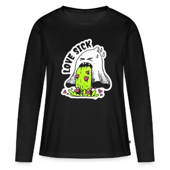 Valentinstag - Love Sick - Anti Valentine - Frauen Premium Bio Langarmshirt - Schwarz - Vorne - Julia (174cm)