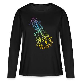 Double Bass Double Bassist Contrabass Double Bass - Women's Premium Organic Long Sleeve Shirt - black - Front - Julia (174cm)