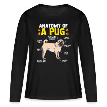 Anatomie eines Mops Hund Lustiger Hund Liebhaber Giftkawaii pu - Frauen Premium Bio Langarmshirt - Schwarz - Vorne - Julia (174cm)