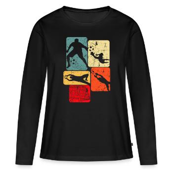 Soccer Goalie Goalkeeper Boys Kids Youth - Women's Premium Organic Long Sleeve Shirt - black - Front - Julia (174cm)