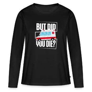 Ambulancier Ambulancier Ambulancier Médical Emt - T-shirt manches longues Premium bio Femme - noir - Devant - Julia (174cm)