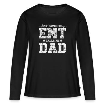 Mon médecin urgentiste préféré m’appelle - T-shirt manches longues Premium bio Femme - noir - Devant - Julia (174cm)