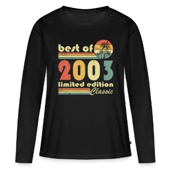 20. Geburtstag Jahrgang 2003 Best of 2003 - Frauen Premium Bio Langarmshirt - Schwarz - Vorne - Julia (174cm)